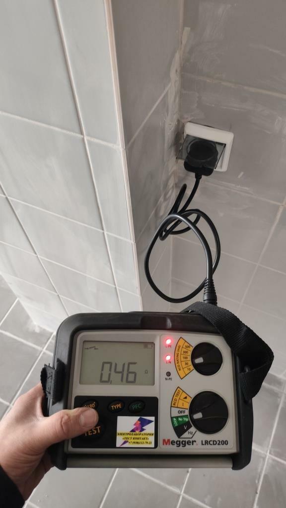 ИЗМЕРЕНИЕ СОПРОТИВЛЕНИЯ ПЕТЛИ ФАЗА-НОЛЬ  (L-PE)  В ЛИНИИ С УЗО БЕЗ СРАБАТЫВАНИЯ